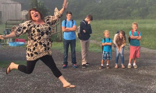 Mum's hysterical back to school picture goes viral