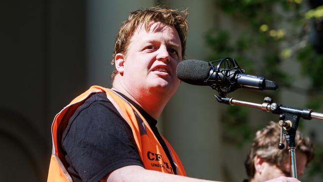 CFMEU national secretary Zach Smith says being ‘called a dog is my line in the sand’. Picture: Aaron Francis/NewsWire