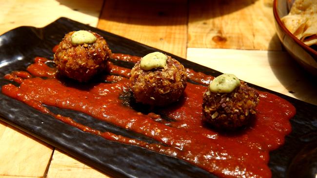 The Collective, Palm Beach: Chorizo Balls from Calavera. Photo: David Clark