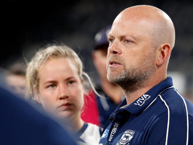 Cats coach Dan Lowther. Picture: Dylan Burns/AFL Photos via Getty Images