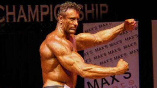 Mark Rodney Jones pictured competing in a body building contest. Jones has been convicted for the murder of Bradley Breward.