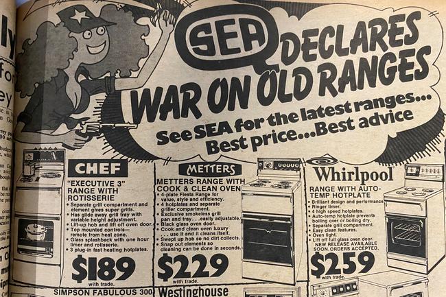 White goods were at low prices. Gold Coast Bulletin old advertisements. July 1975