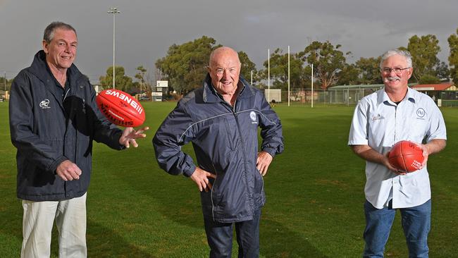 Henley Heroes members Peter Lawrence, Trevor Sampson and Rod Hill, who raise money for the Henley Football Club. Picture: Tom Huntley.