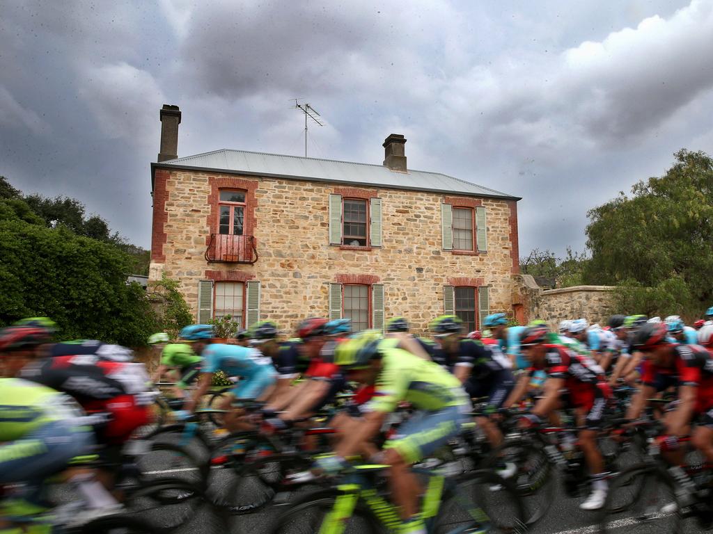 The peloton on the outskirts of Port Elliot. Photo: Sarah Reed: