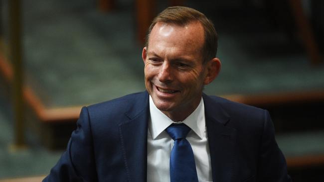 Former prime minister Tony Abbott leaves after Question Time yesterday. Picture: AAP.