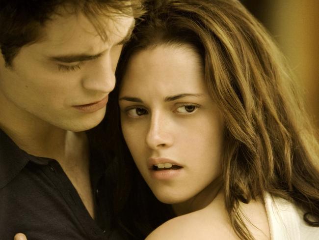 Robert Pattinson (Edward) and Kirsten Stewart (Bella) in a scene from 2011 film 'The Twilight Saga: Breaking Dawn Part 1'