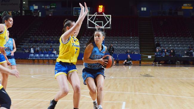 Sturt’s Kayla Mathews in action during the women’s grand final against Forestville. Picture: AAP/Brenton Edwards