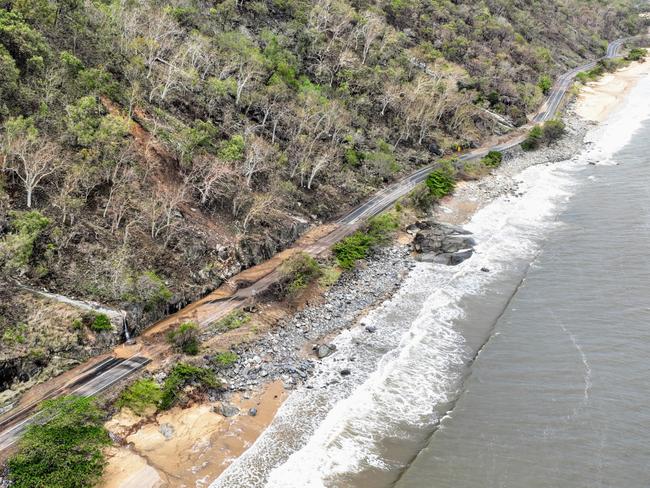 CAIRNS FLOOD BEFORE AND AFTER - Ellis Beach was smashed by landslides caused by flooding rain after ex Tropical Cyclone Jasper crossed the Far North Queensland coast. Mud, trees and rocks have caused large landslides across the Captain Cook Highway, which took weeks to clean up and reopen. Picture: Brendan Radke