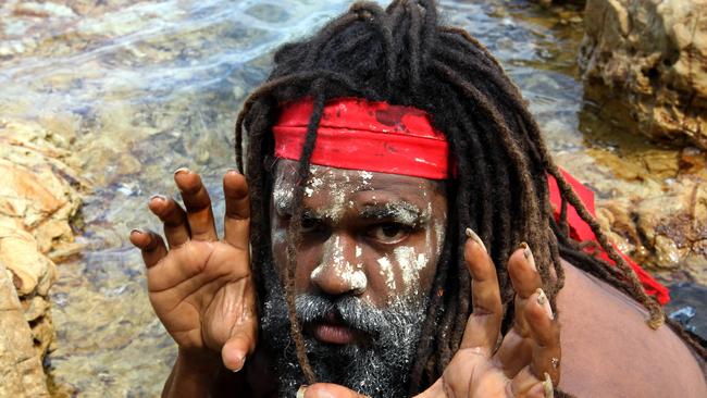 Aboriginal culture presenters pictured at the Jellurgal Aboriginal Cultural Centre at Tallebudgera Creek ,