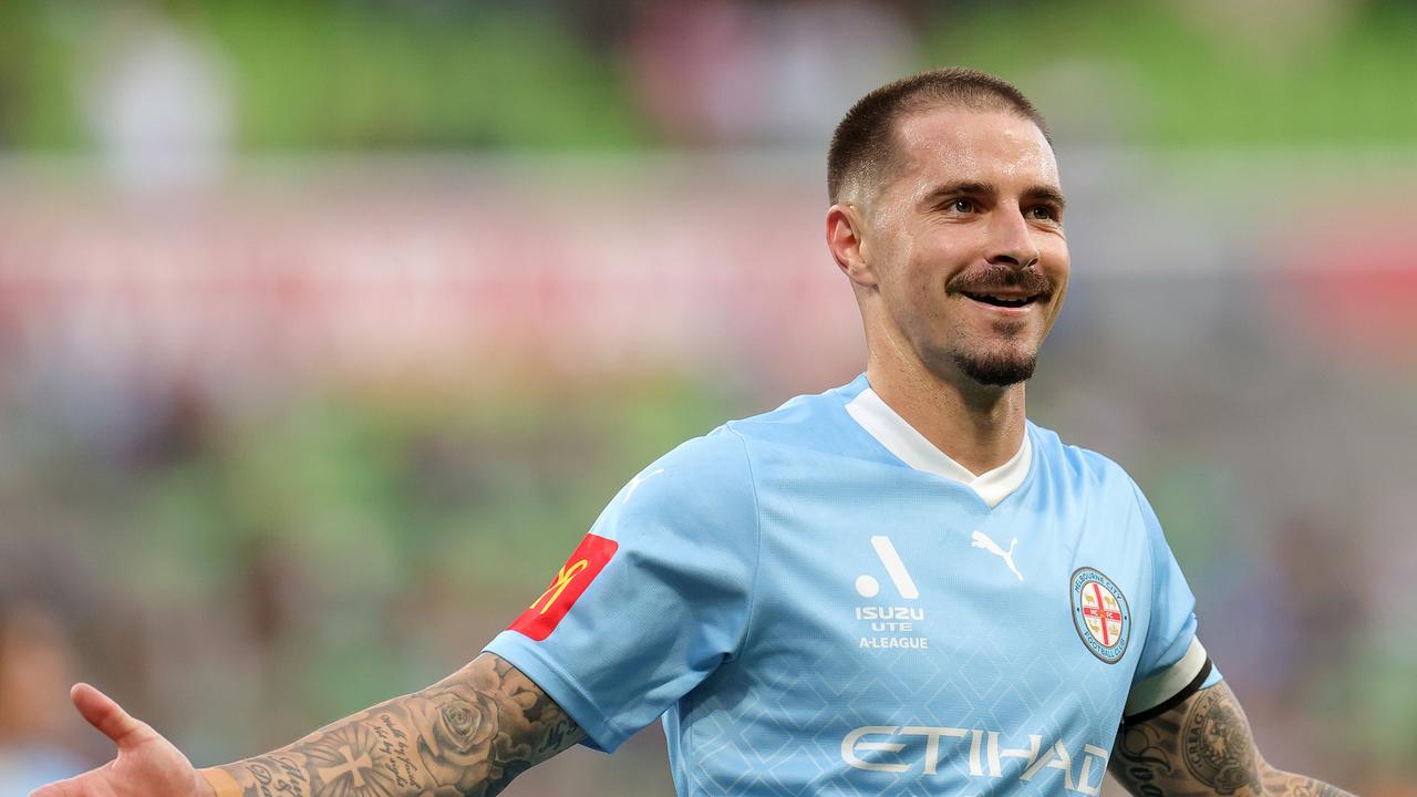 Jamie Maclaren’s Melbourne City contract expires in June. Picture: Kelly Defina/Getty Images