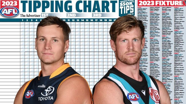 Download your 2023 AFL tipping and fixtures poster, plus Crows and Port team posters.