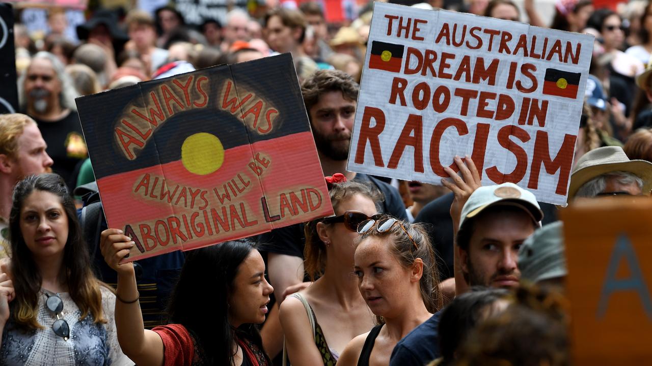 Invasion Day protesters call for, among other things, changing the date of Australia Day from January 26. Picture: James Ross/AAP