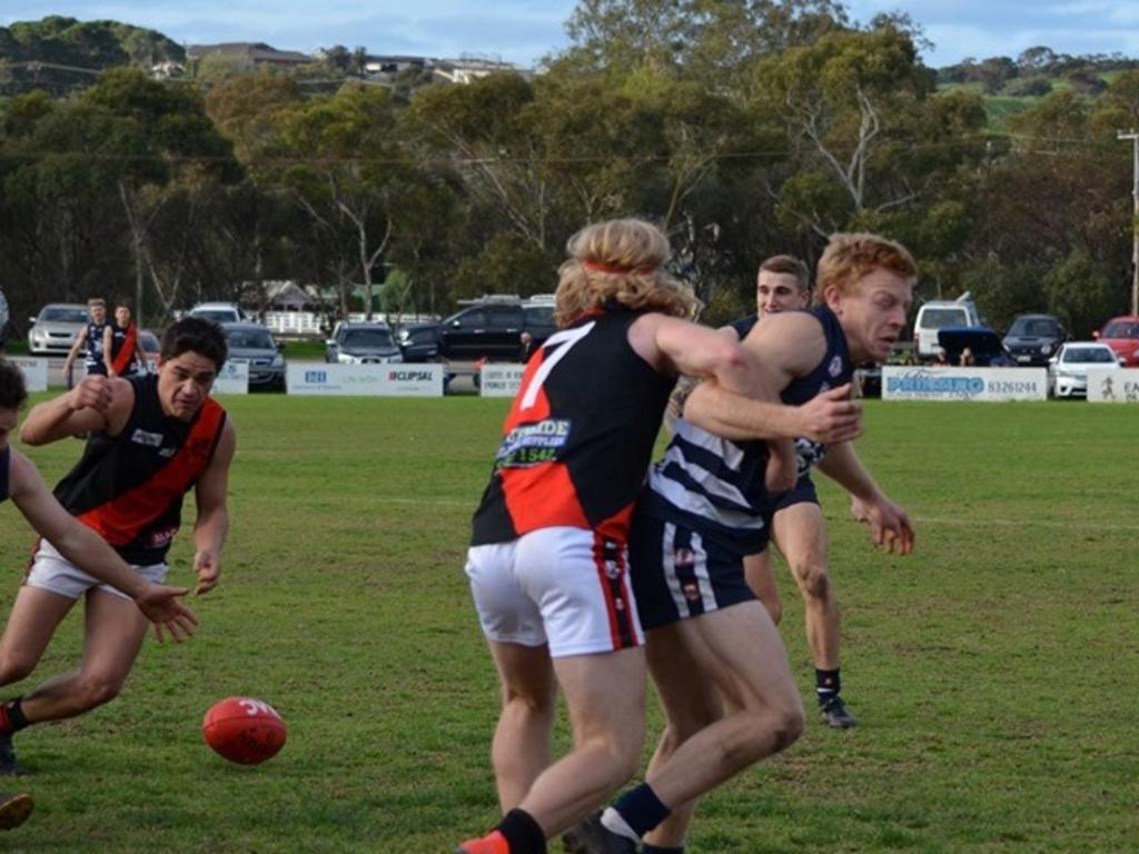 Action from the Noarlunga v Morphett Vale SFL match (July 27) Picture: Supplied, Noarlunga Football Club