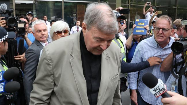 George Pell leaves the County Court in Melbourne. Picture: AAP.