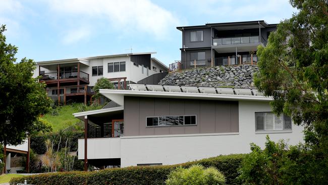 Expensive homes in the suburb of Korora look down on the underbelly of Coffs Harbour. Picture: Toby Zerna