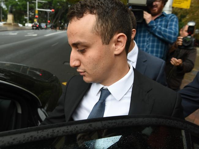 Luke Lazarus leaving the NSW Court of Criminal Appeal. Pic: AAP.