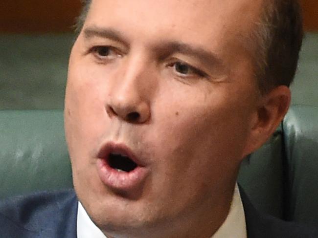 Minister for Immigration Peter Dutton during Question Time at Parliament House in Canberra on Monday, April 18, 2016. (AAP Image/Mick Tsikas) NO ARCHIVING