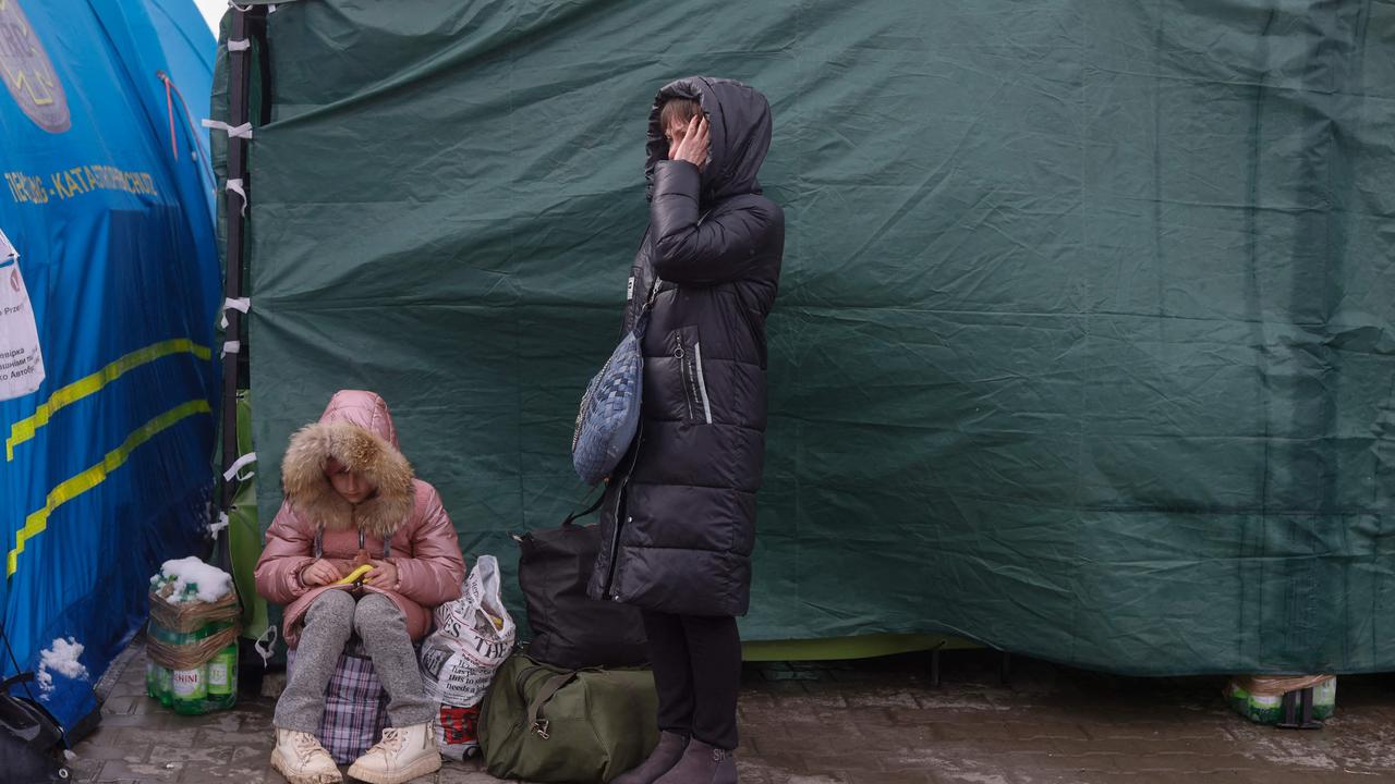 Refugees from the Luhansk region seen at the border crossing in Medyka, eastern Poland. Picture: Wojtek Radwanski/ AFP)