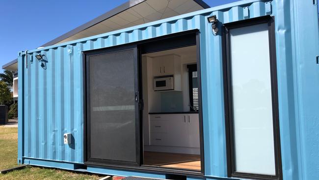 Sheldon College converts shipping container into domestic violence shelter. Picture: Danielle Buckley