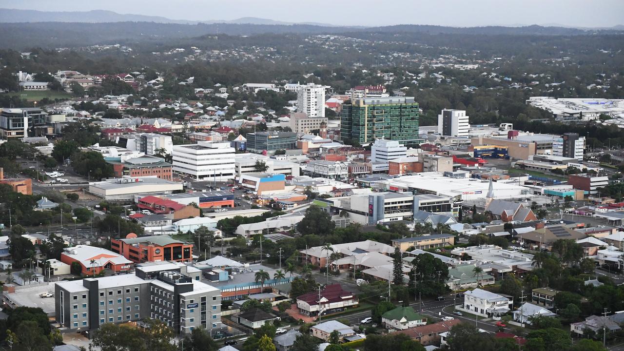 Aerial view of Ipswich CBD.