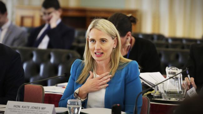 Kate Jones under questioning yesterday. (Photo AAP/Megan Slade)