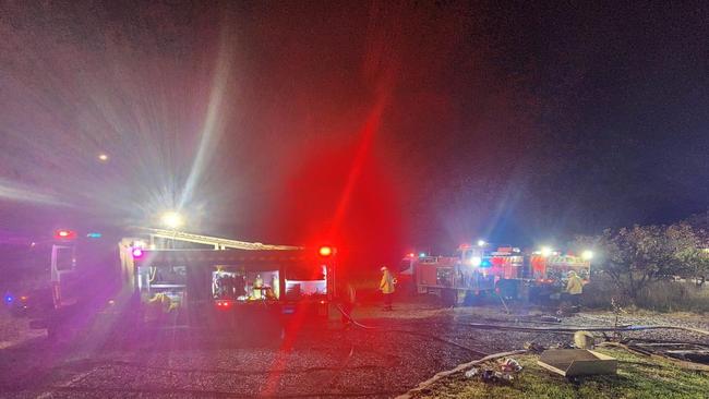 Barkers Lodge Rd, Oakdale dog breeding facility building burnt down. Picture: Rural Fire Service NSW