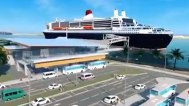 A concept design for the Brisbane International Cruise Terminal. Picture: Channel 7