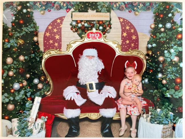 Lexi and Aster Loch with Santa: Sugarland 2023 - Bundaberg Sent in by Natalie Loch. 