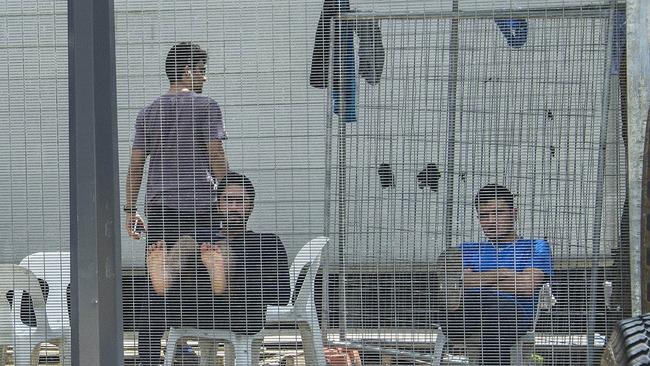 Detainees at the Manus Island Detention Centre. Picture: Brian Cassey