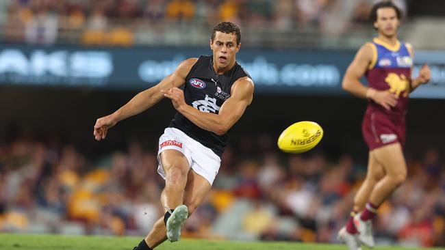 Carlton midfielder Ed Curnow. (Photo by Chris Hyde/Getty Images)