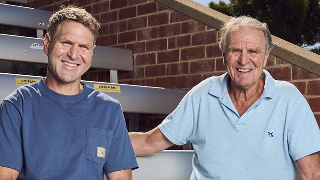 Kane and Graham Cornes at Glenelg Oval, Tuesday, Jan. 28, 2025. Picture: Matt Loxton