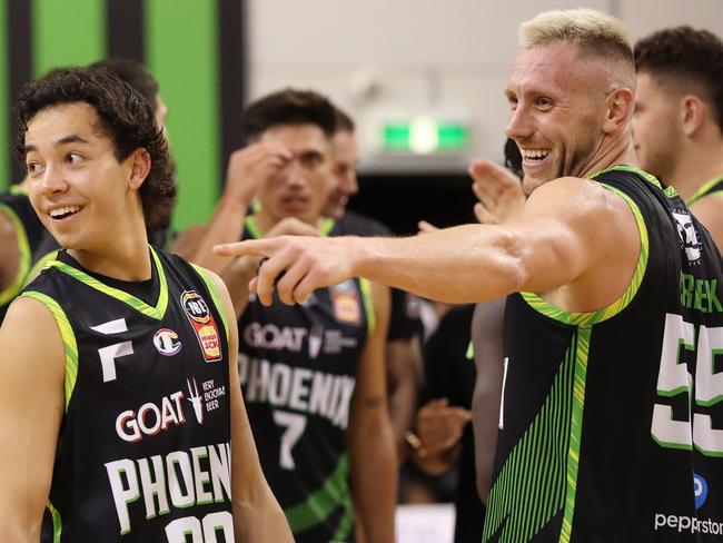 You’d be smiling too if you’d just sewn up an NBL play-in berth. Picture: Getty Images