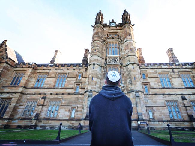 26/6/24: Jewish Sydney University student at the Quadrangle who is considering transferring UniversityÃ¢â¬â¢s following USYD deal with Muslim Students Association, which has been linked with Hizb ut Tahrir. John Feder/The Australian.