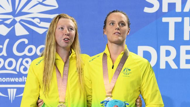 Gold medallist Lakeisha Patterson and bronze medallist Ellie Cole a