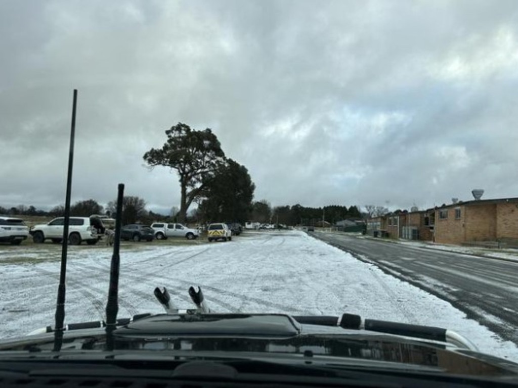 Snow fell at Guyra, south of the border. Picture: SEQ weather photography Chris McFerran.