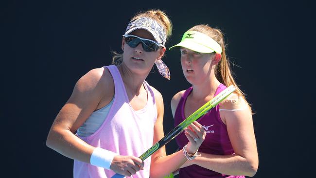 Hunter (R) in her comeback year after a shoulder injury threatened her career. Picture: Getty