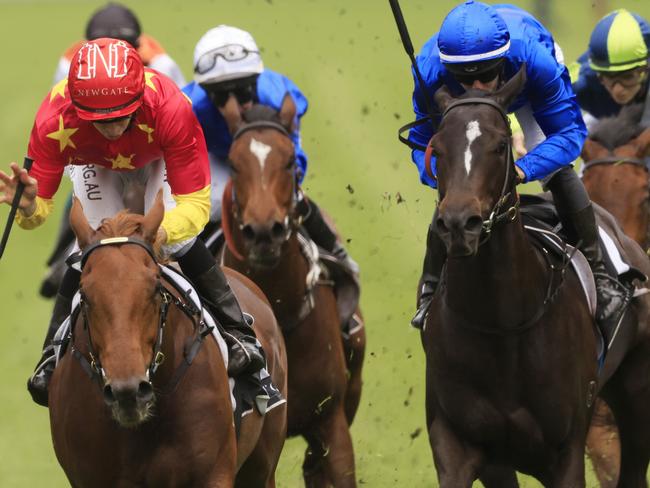 SYDNEY, AUSTRALIA - OCTOBER 24: Jason Collett on Tiger Of Malay wins race 1 the Forum Group Kirkham Plate during Sydney Racing at Royal Randwick Racecourse on October 24, 2020 in Sydney, Australia. (Photo by Mark Evans/Getty Images)