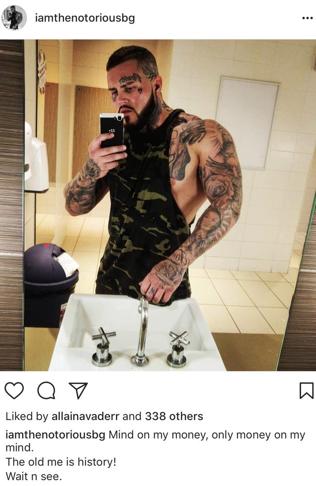 Bikie Ben Geppert is prolific on Instagram and is one of the Coast’s new breed of Insta-gangsters