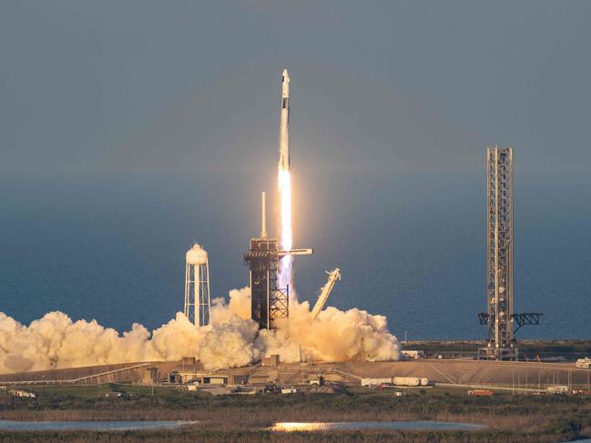 The SpaceX Falcon 9 rocket and Dragon spacecraft launches from Cape Canaveral, Florida. Picture: Getty Images/AFP