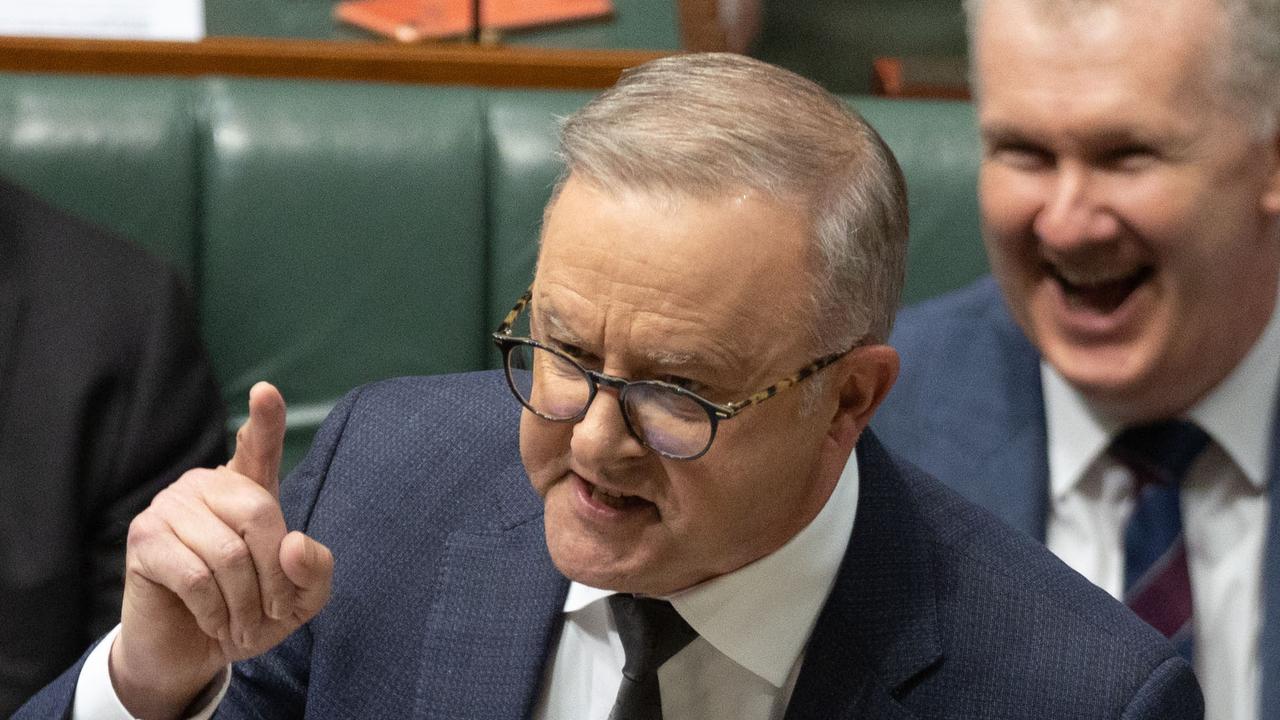 Tony Burke got a kick out of Mr Albanese’s zingers in question time. Picture: NCA NewsWire / Gary Ramage