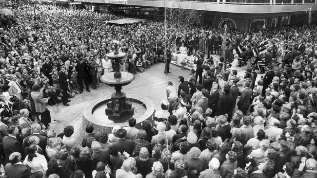 The champagne flowed the day they opened Rundle Mall, but it was the beginning of the end for the 20-minute city, writes Matthew Abraham. Picture: Advertiser Library