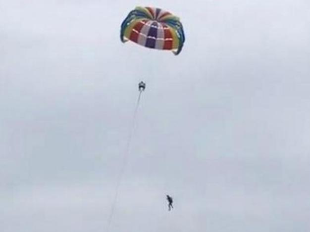 Australian tourist Roger Hussey falls to death while parasailing in Thailand. Picture: Channel 7