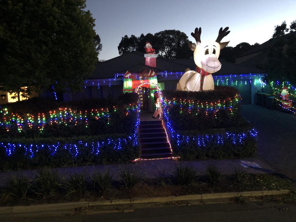 Inflatable Christmas friends of Clapham at Boothby St, Clapham. Picture: Sam Auld