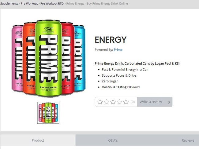 Prime Energy are available for sale through Australia and international retailers. Picture: Supplied