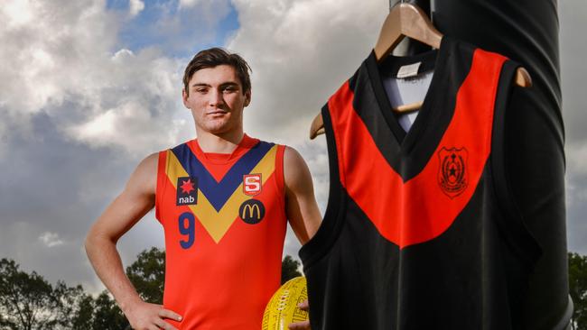 Rostrevor College year 12 student Cameron Taheny has impressed AFL recruiters with his form for Norwood’s league side. Picture: Brenton Edwards