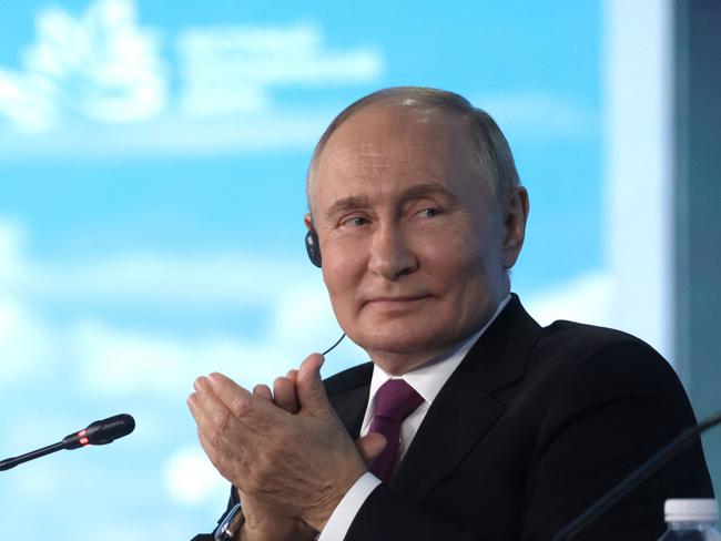 Russia's President Vladimir Putin attends a plenary session of the Eastern Economic Forum in Vladivostok. Picture: AFP