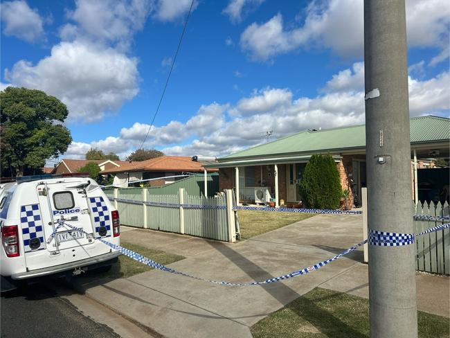 Emergency services were called to an address on Campbell Rd in Cobram about 2.15pm Tuesday, where they found a 49-year-old womanâs body. Photo: Oscar Jaeger.