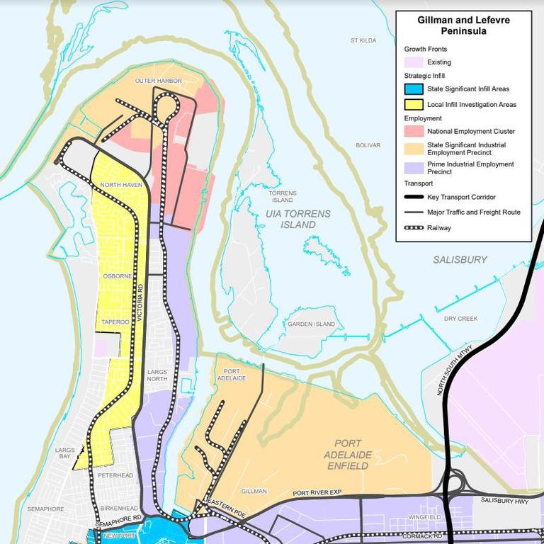 Gillman and Lefevre Peninsula employment land growth. Picture: Supplied.