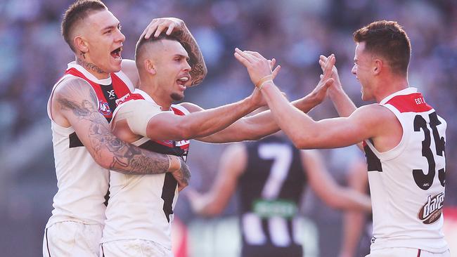 Robbie Young showed plenty of promise on debut for St Kilda against Collingwood. Picture: Getty Images