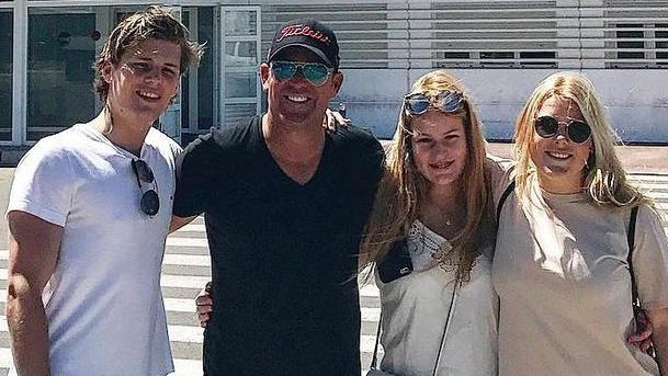 Shane Warne with children Jackson, Brooke and Summer, holidaying at the Rock of Gibraltar in 2017.